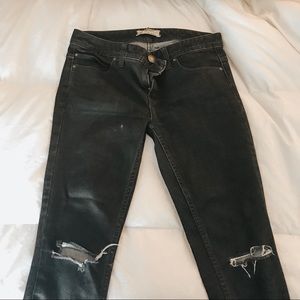 free people skinny, distressed jeans